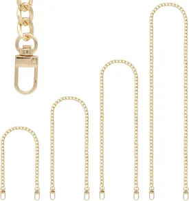4 Pieces Different Sizes Iron Replacement Flat Chains Iron, Metal Chain Strap for DIY Purse Handbag Shoulder Crossbody Bag Clutch by RAPUDA(15.4 Inch, 23.6 Inch, 31. 4 Inch, 47.2 Inch) Gold