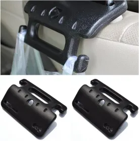 AUCELI Car Seat Headrest Hook, 2 Pack Hanger Storage Organizers for Purse Coat Grocery Handbag, Multifunctional Back Seat Headrest Grab Handle, Interior Accessories Universal for Car, Truck, SUV