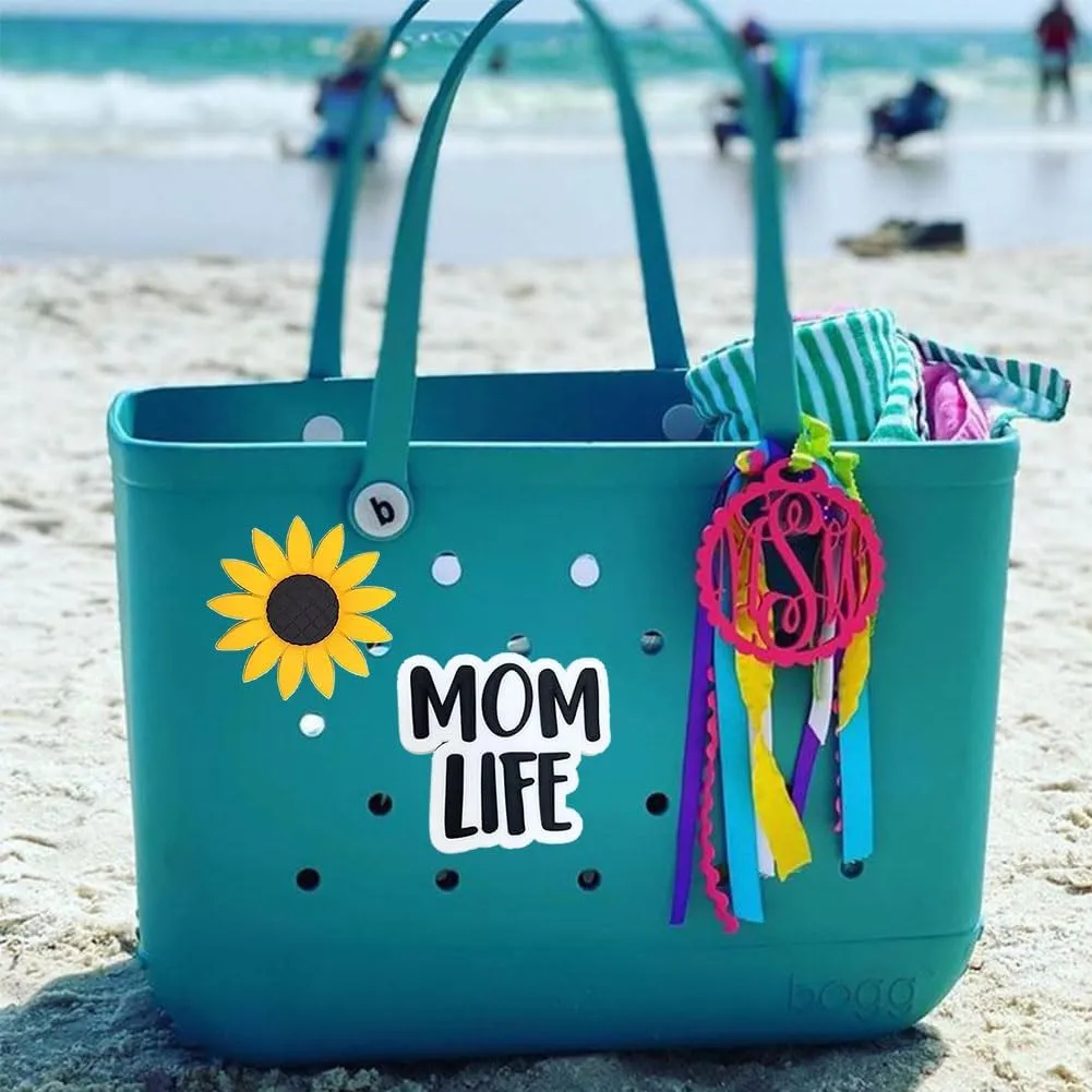 Beach Bag Accessories PVC Rubber Inserts Charms for Bogg Bag Totes (Coconut, Shoes,Windmill)