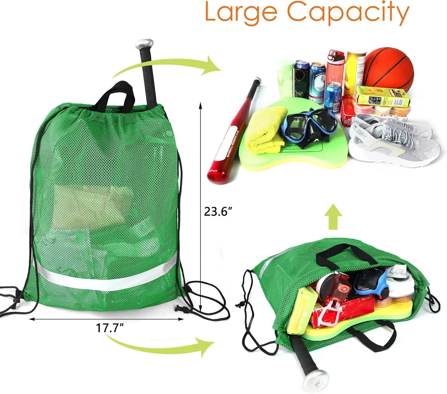 BeeGreen Drawstring Backpack for Men Women Athletic Gym Sports Workout Beach Swim 
