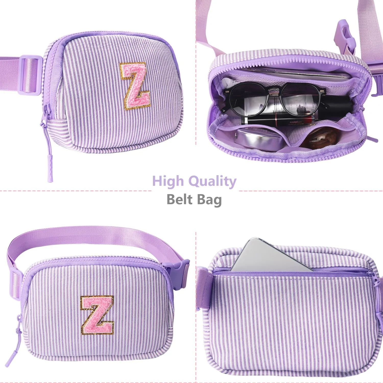 Belt Bag Fanny Pack for Girls - Women Initial Crossbody Bag for Birthday Gifts with Letter Patch Cute Graduation Gifts for Teens Kids Daughter Sister C