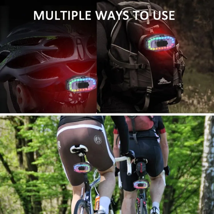 BF-913 Rechargeable 60 Lumen Colorful Light Bicycle Bike Tail Light Helmet Warning Light