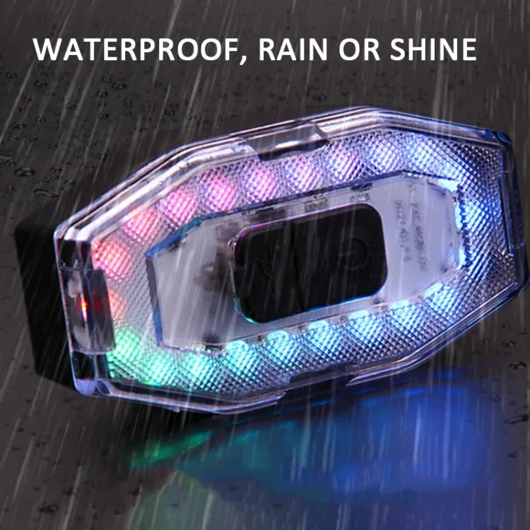 BF-915 Rechargeable 60 Lumen Colorful Light Bicycle Bike Tail Light Helmet Warning Light