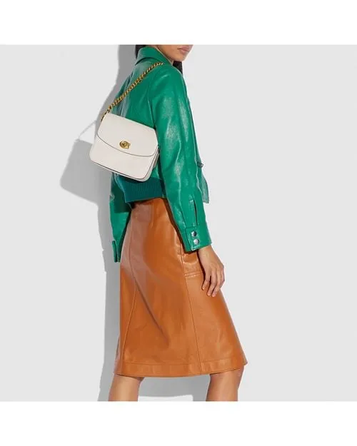 Cassie 19 COACH Signature Shoulder Bag, White