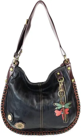CHALA Handbags Charming Crossbody or Shoulder Convertible Large Chala Purse - BLACK