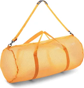 Champion Sports Mesh Duffle Bag with Zipper and Adjustable Shoulder Strap, 15 x 36 - Multipurpose, Oversized Gym Bag for Equipment, Sports Gear, Laundry - Breathable Mesh Scuba and Travel Bag
