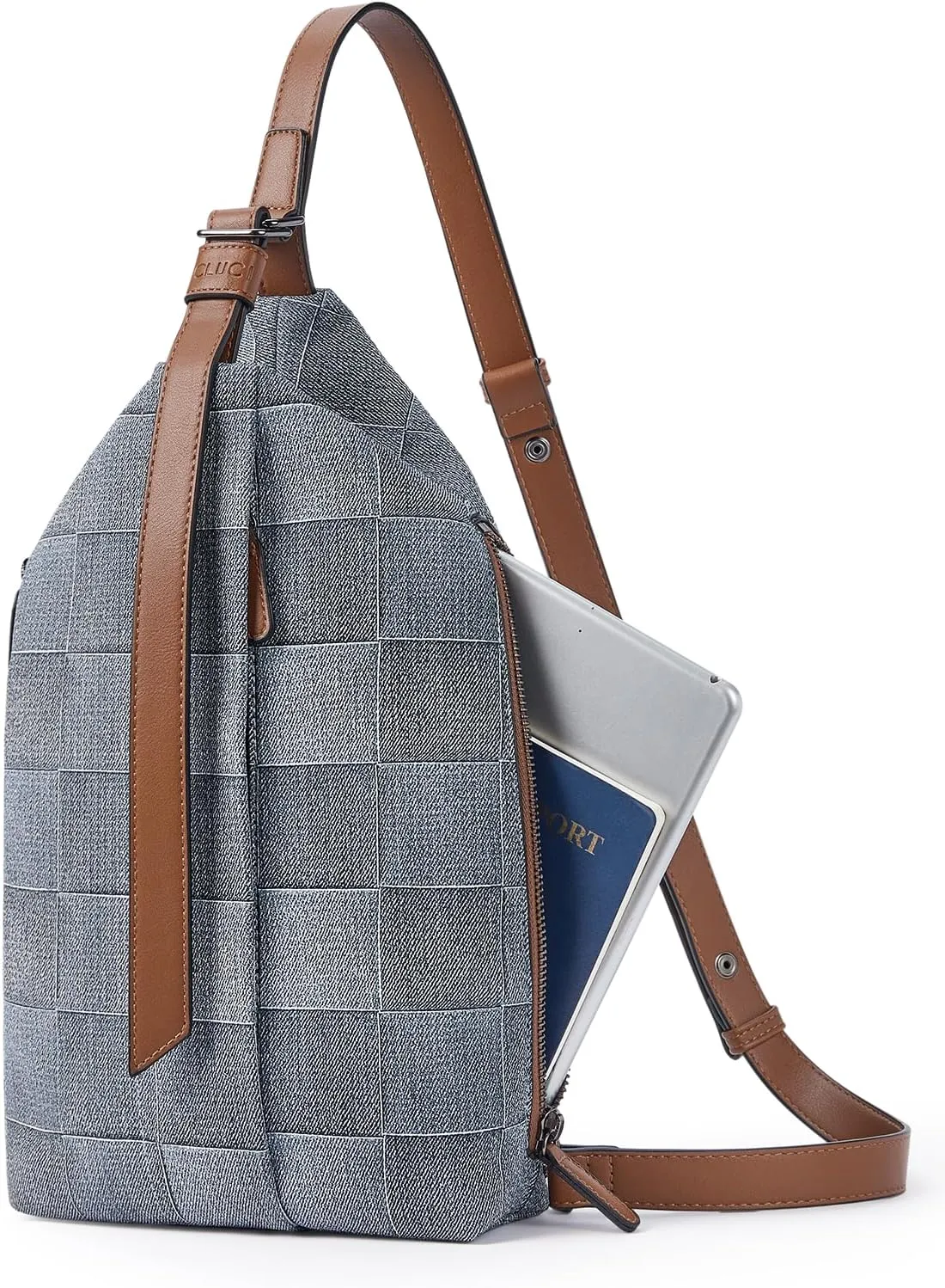 CLUCI Crossbody Bags for Women, Denim Sling Bags for Women, Cross Body Bag for Woman,Leather Cross Body Bag Daypack