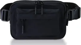 Crossbody Bags for Women & Fanny Pack for Men, Lightweight Adjustable Strap Belt Bag for Travel, Running, Hiking with Multiple Pockets, Black