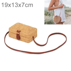Delicate Square Autumn Rattan Handmade Rattan Bag  Vintage Art Beach Ladies Diagonal Bag, Size:19x13x7cm