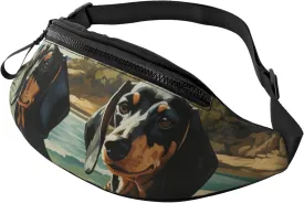 Fanny Pack for Men Women Crossbody Waist Bag Dachshund Dog Bento Belt Bag with Adjustable Strap Hip Bum Bag