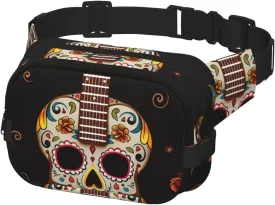Fanny Pack for Men Women Crossbody Waist Bag Guitar Pepper Sugar Skull Belt Bag with Adjustable Strap Hip Bum Bag