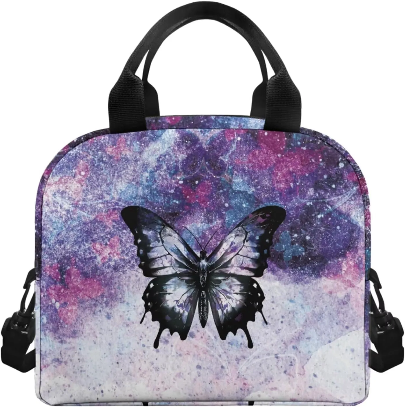 Flashideas Butterfly School Backpack Set 4Pcs with Lunch Box Insulated Water Bottle Water Bottle Holder with Strap Girls Backpacks Ages 6-18 Sports Bookbag Back Pack