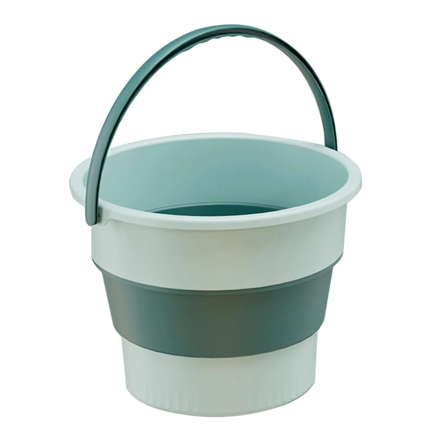 Garage Storage Bucket Portable Outdoor Fishing Folding Bucket Collapsible Plastic Bucket for Camping Cleaning 4.6/10/16.8l Sturdy Leak-Proof Bucket Green M