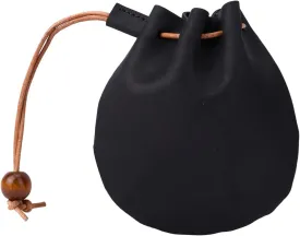 GORGECRAFT Genuine Leather Coin Purse 116x118x16mm Mini Drawstring Bucket Bags Crazy Horse Leather Change Pouch Vintage Medieval Black Small Wallet for Men Women Jewellery Keys Small Items Storage