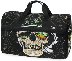 Goth Travel Duffel Bags Skulls Sports Duffel Bag Gothic Gym Bag Travel Luggage Overnight Bags for Men Women Duffel Bags with Adjustable Strap for Traveling