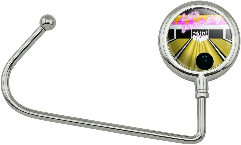 GRAPHICS & MORE Bowling Alley Ball Pins Purse Bag Hanger Holder Hook