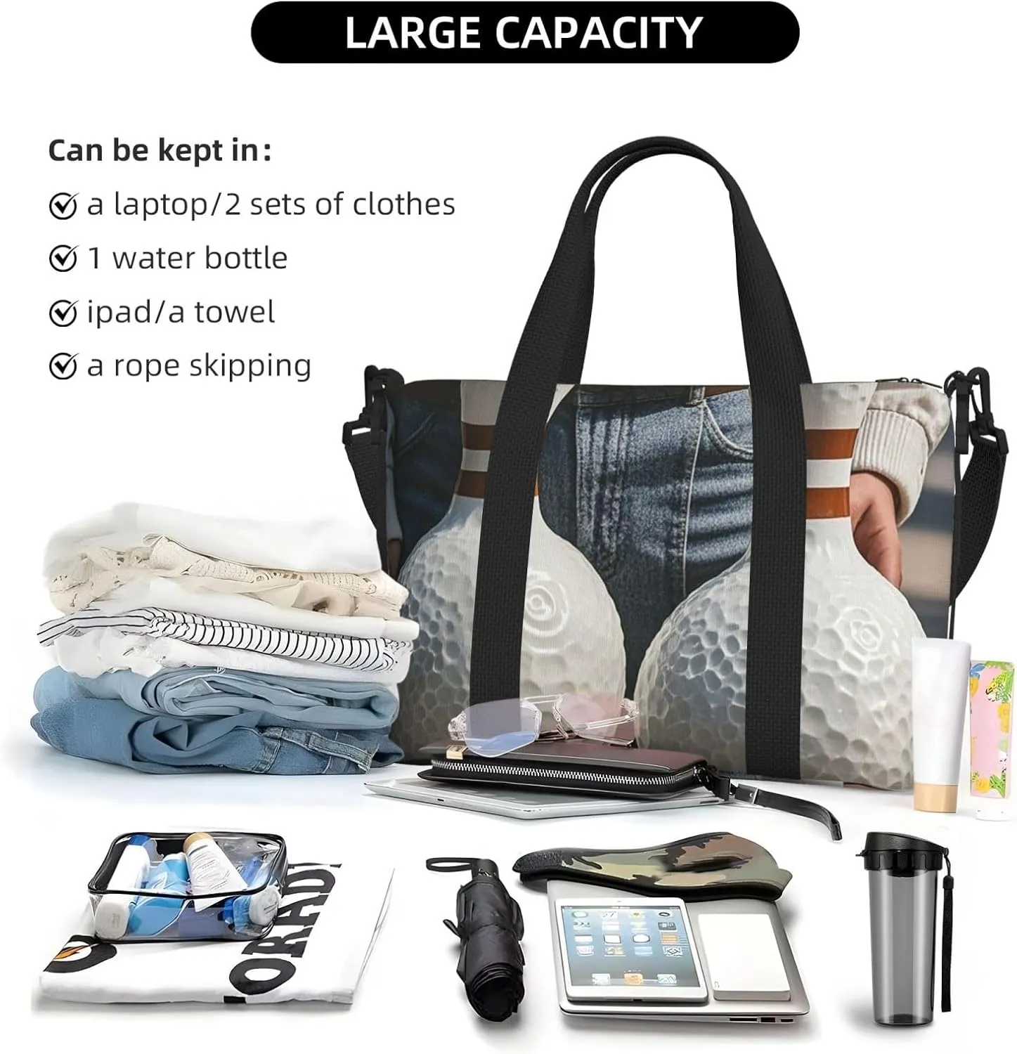 Gym Bag Bowling Balls Duffel Bag for Men Women Travel Overnight Bag with Shoe Compartment Workout Bags