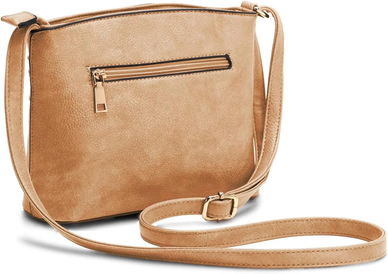 LA TERRE Zipper Pocket Crossbody Bags, Lightweight Medium Crossbody Purses Women's Shoulder Handbags