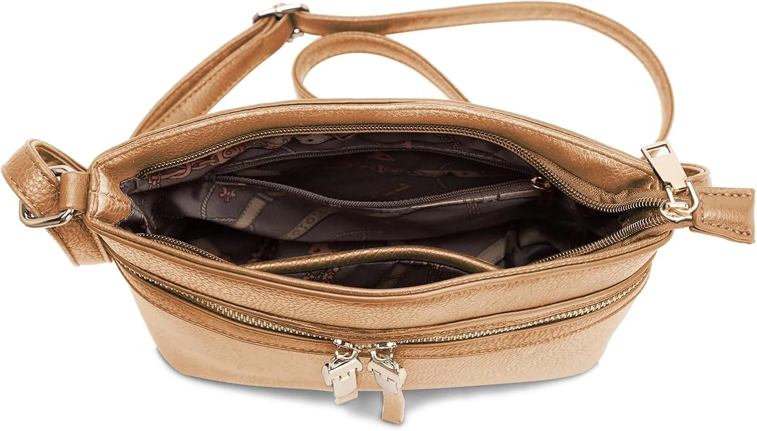 LA TERRE Zipper Pocket Crossbody Bags, Lightweight Medium Crossbody Purses Women's Shoulder Handbags