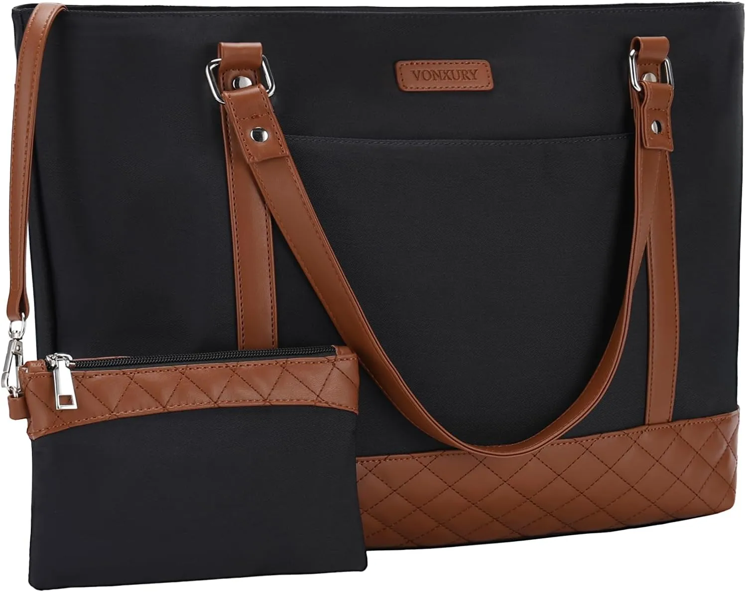Laptop Tote Bag for Women, 15.6 Inch Computer Shoulder Bag Teacher Work Bag Travel Purse with Small Pouch VONXURY