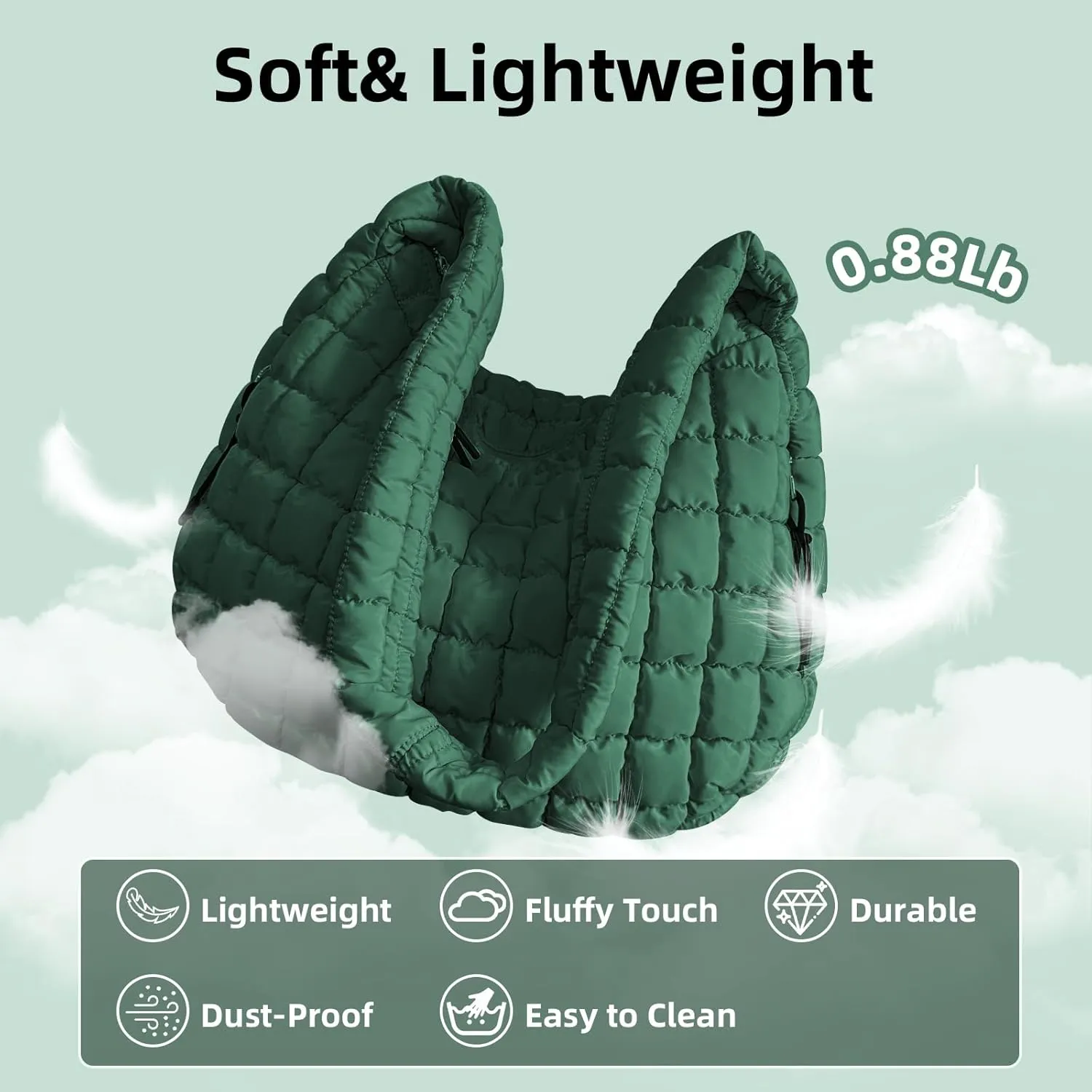 Large Quilted Tote Bag Crossbody Puffer Tote Bags for Women Quilted Hobo Bags Carryall Shoulder Bubble Bag