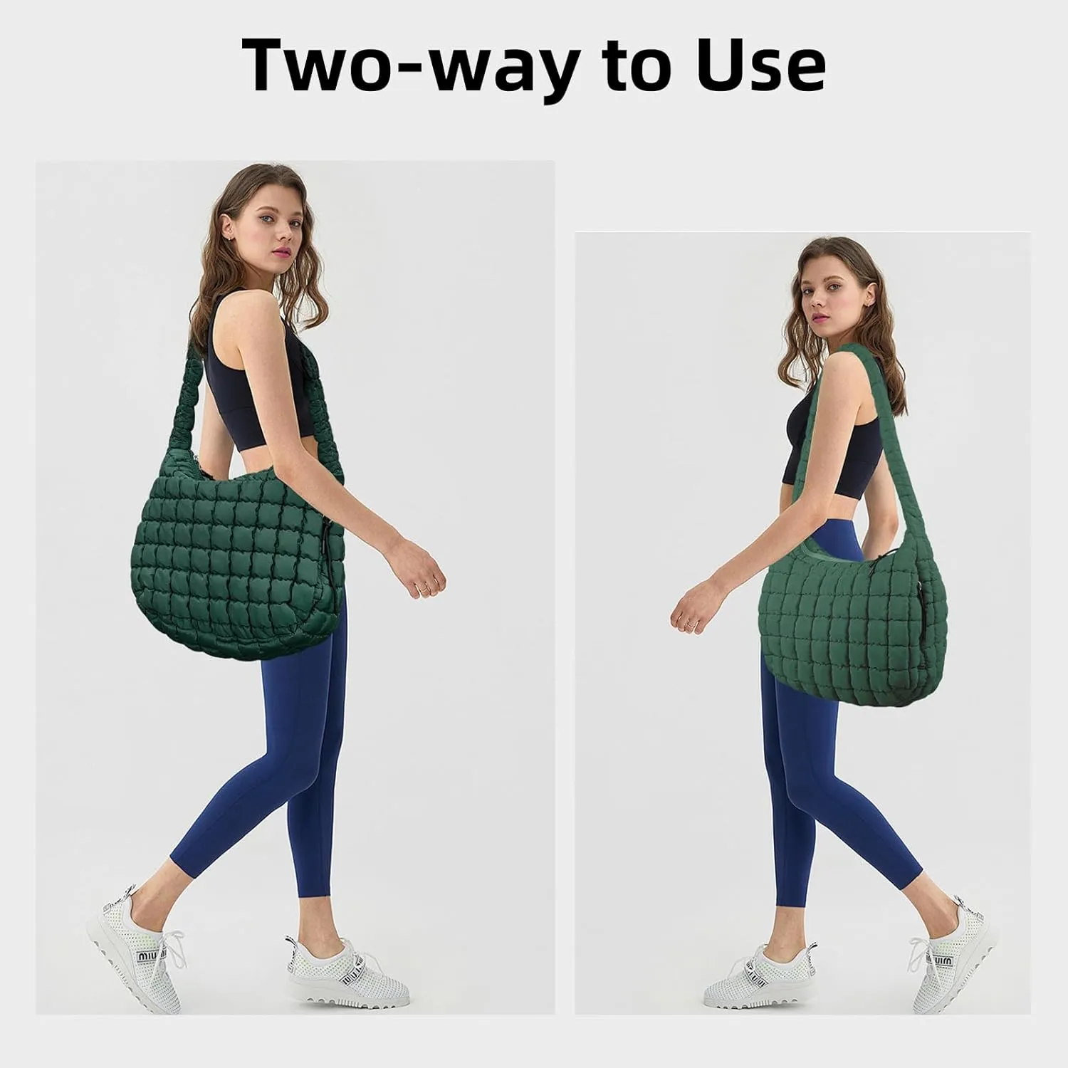 Large Quilted Tote Bag Crossbody Puffer Tote Bags for Women Quilted Hobo Bags Carryall Shoulder Bubble Bag