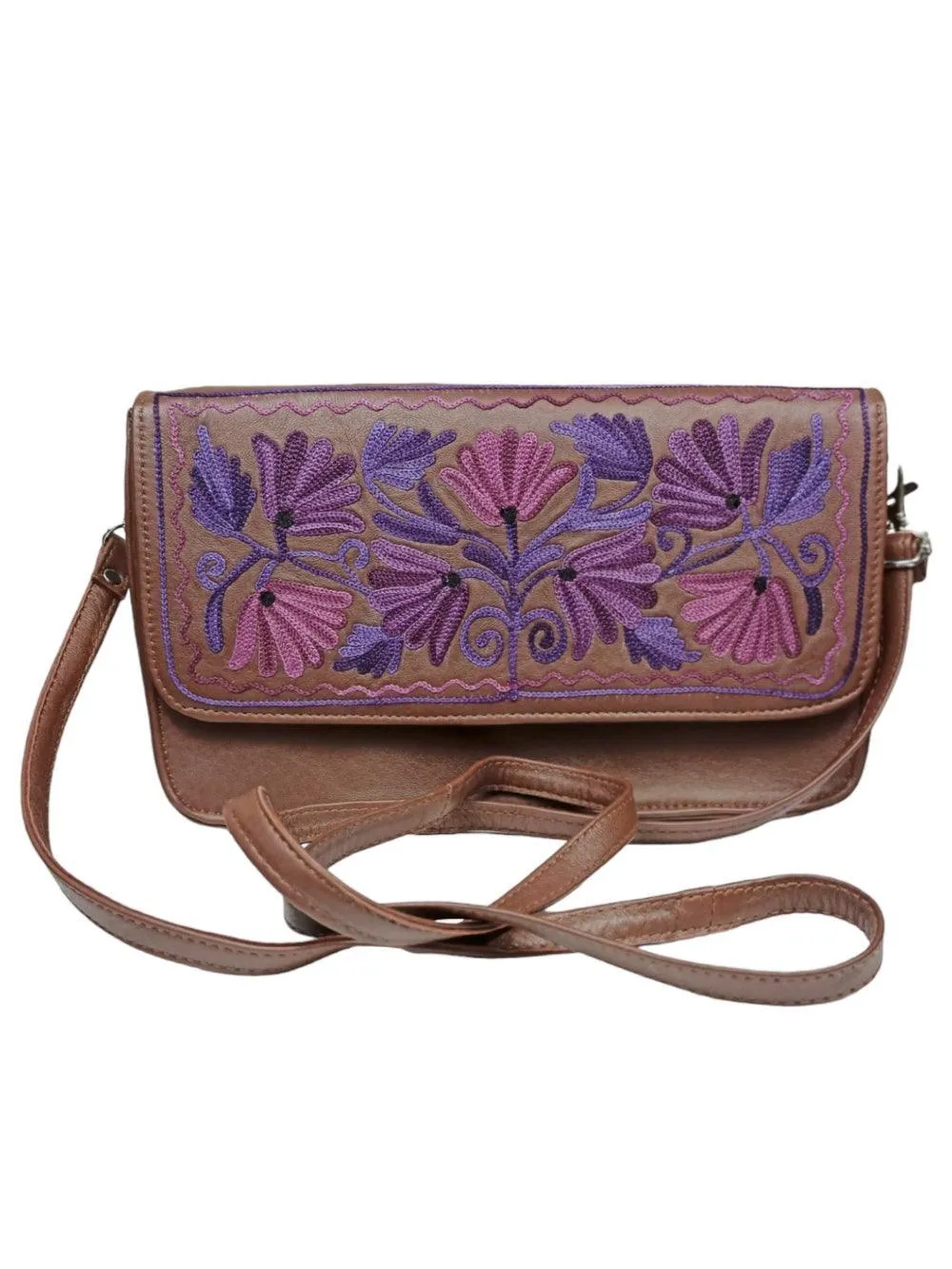 Leather Sling Bag | Aari Hand Clutch | 10"  Big Clutch Leather