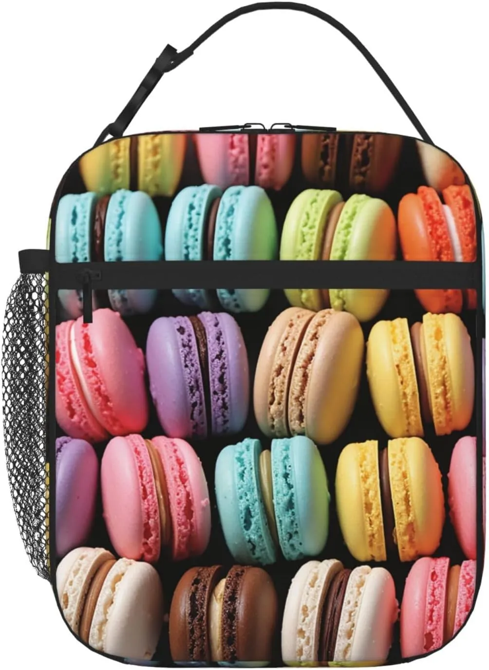 Lunch Bag Insulated Lunch Box for Women Men Reusable Cooler Bag Macaron Biscuit Flavored Pastries Lunch Tote Bag for Work Picnic