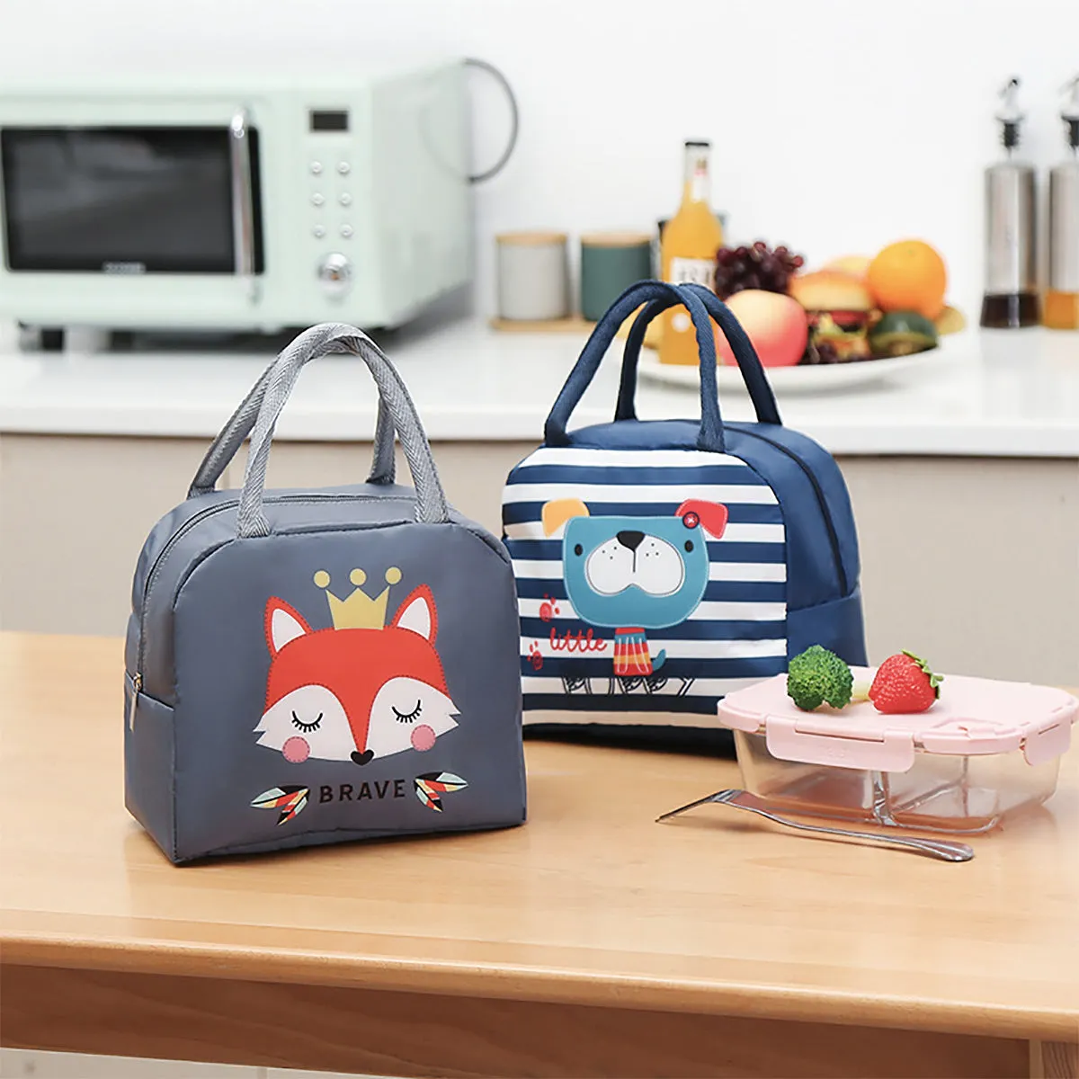 Lunch Box Insulated Bag Soft Leakproof Lunch Bag for Kids Men Women, Durable Thermal Lunch Pail for School Work Office | Fit 6 Cans-Pink Panda
