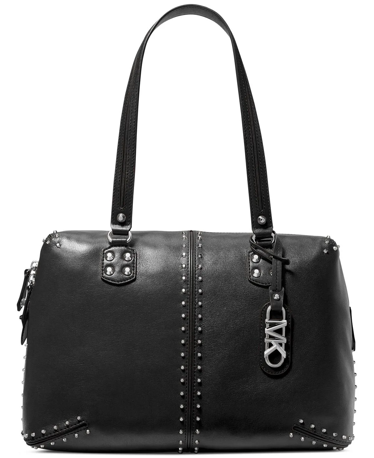 Michael Kors Astor Large Leather Crossbody Bag with Studs, Black