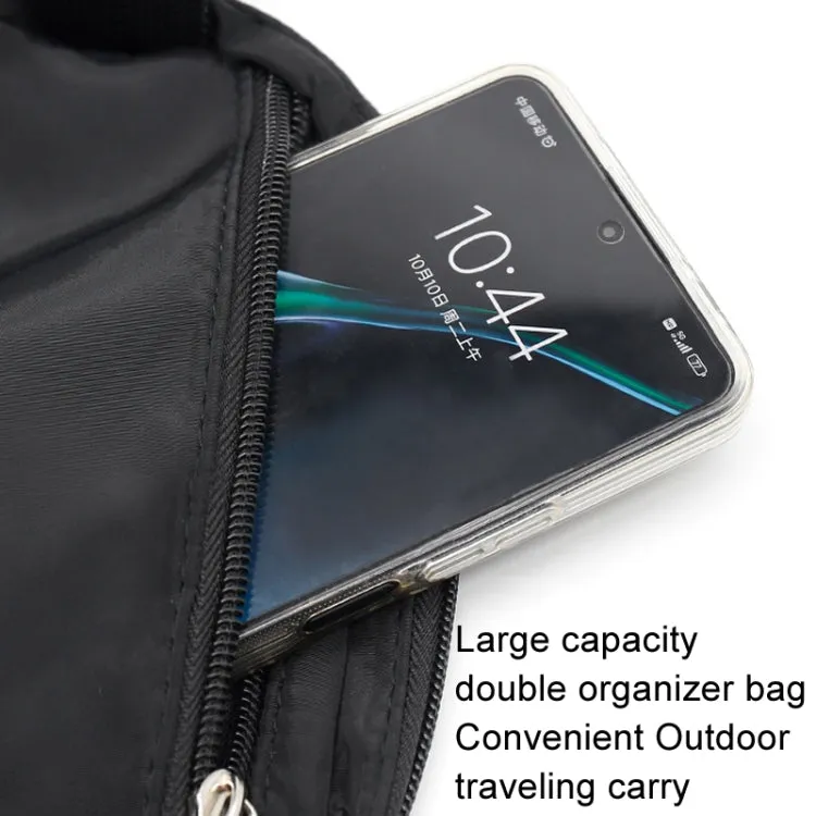 Nylon Waterproof Chest Bag Outdoor Sports Pocket Running Mobile Phone Bag(White)