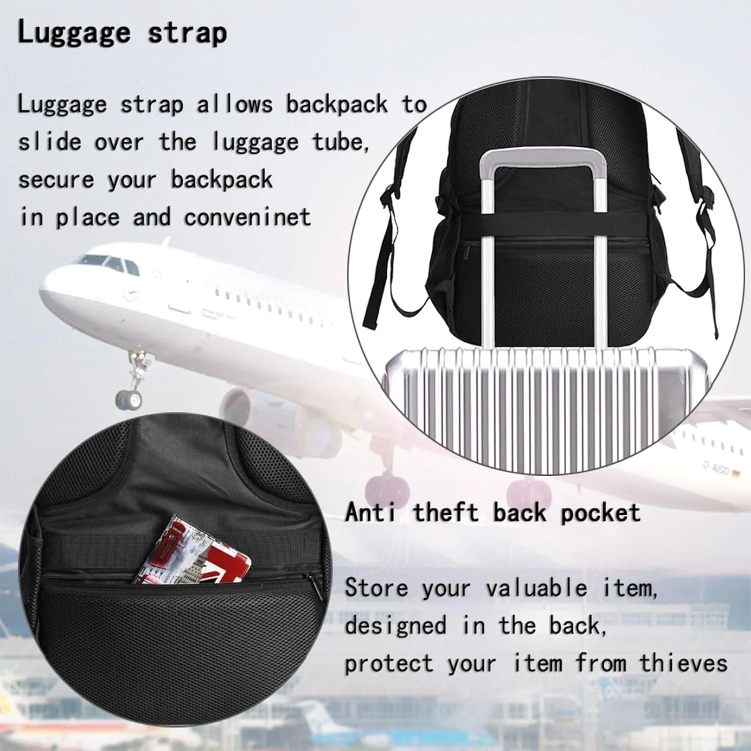 One Loves Butterfly Rasta Reggae Peace Rastafari Roots Travel Backpack Laptop Backpacks Business Rucksack Outdoor Daypack Large Sport Bag with Luggage Strap USB Charging Port for Hiking