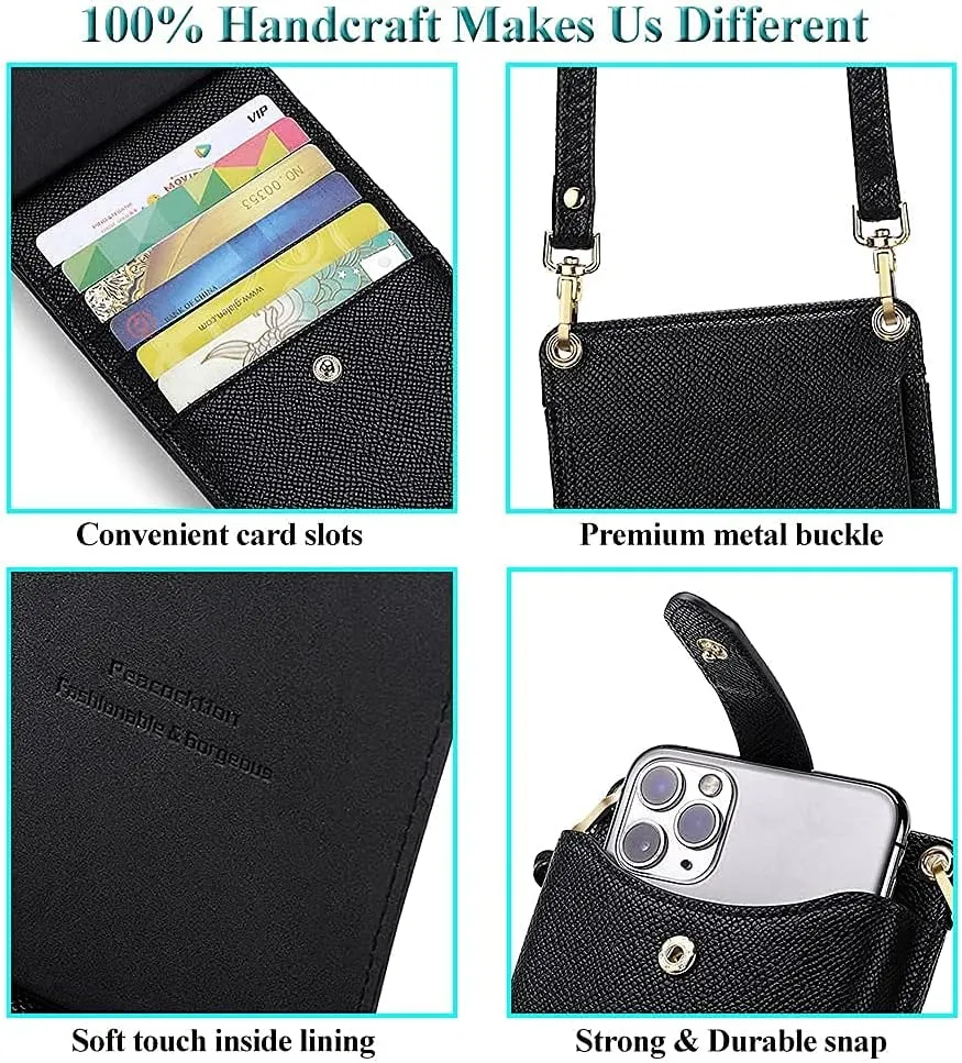 Peacocktion Small Crossbody Cell Phone Purse for Women, Lightweight Mini Small Crossbody Bags for Women with Card Slots