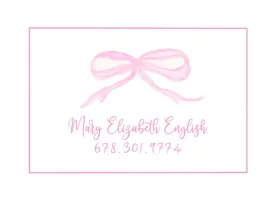 Pink Bow Luggage Tag