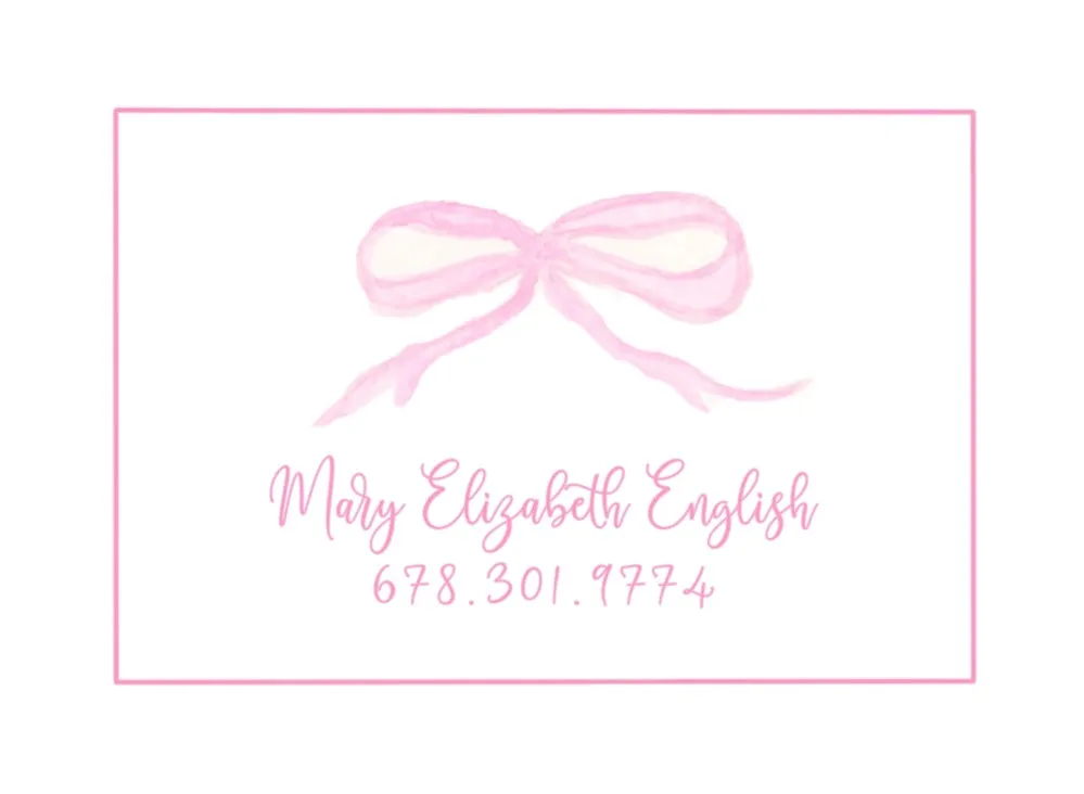 Pink Bow Luggage Tag