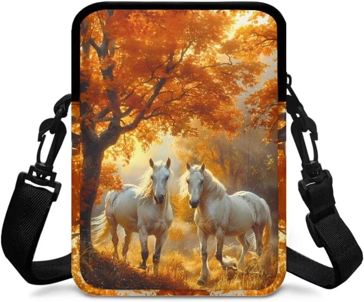 Small Crossbody Bags for Women Men, 2 Layer Messenger Sling Bag Waist Fanny Pack