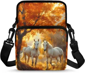 Small Crossbody Bags for Women Men, 2 Layer Messenger Sling Bag Waist Fanny Pack