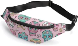 Sugar Skulls Waterproof Fanny Pack Belt Bag Crossbody Waist Bags Travel Essentials for Sports Workout