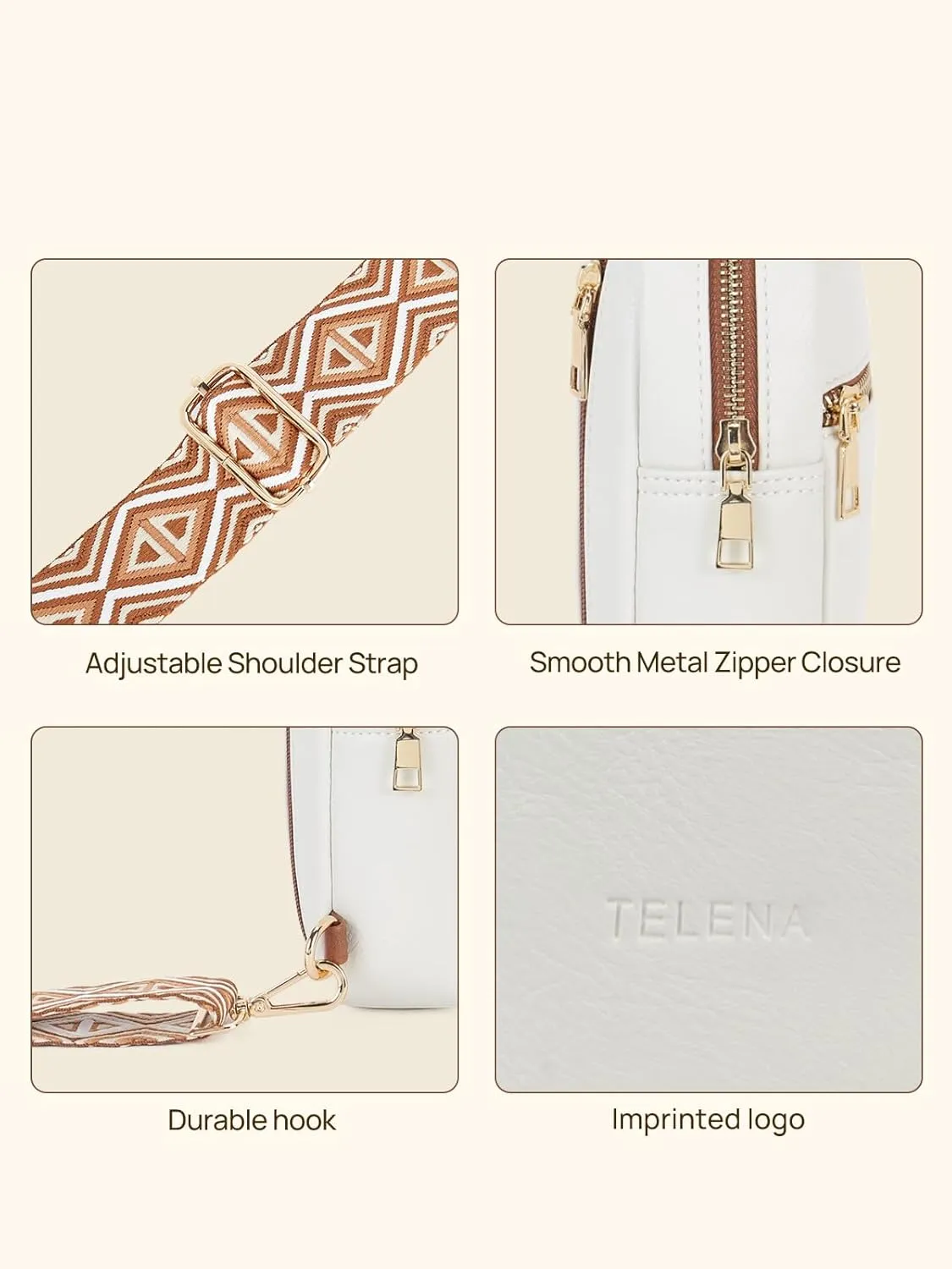 Telena Crossbody Sling Bags for Women, PU Leather Fanny Packs Cross Body Bag for Woman