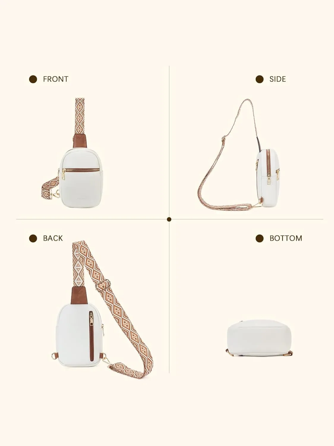 Telena Crossbody Sling Bags for Women, PU Leather Fanny Packs Cross Body Bag for Woman