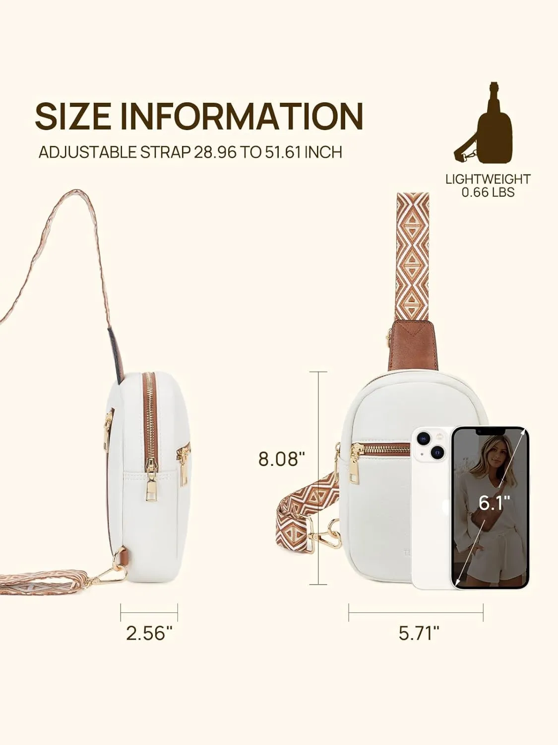 Telena Crossbody Sling Bags for Women, PU Leather Fanny Packs Cross Body Bag for Woman
