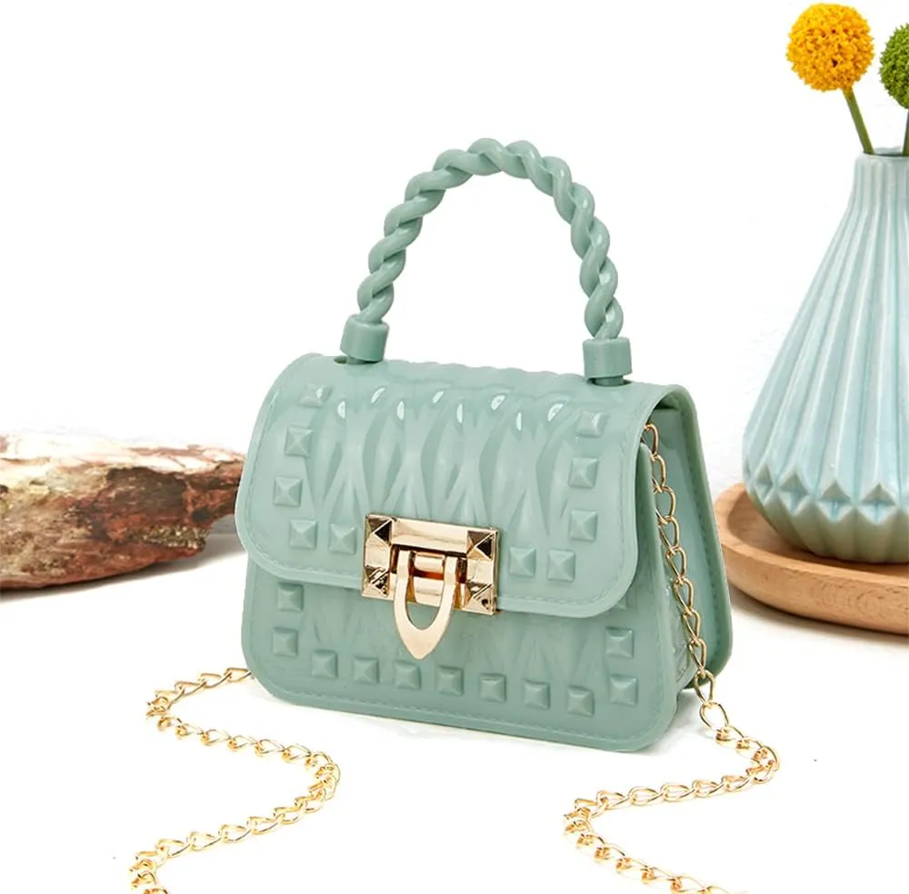 Toddler Handbags Cross Body Bag Shoulder Bag Wallet Princess Purse Sunglass for Girls Kids (Green)