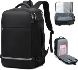 Travel Backpack for Women Men, Flight Approved Backpack,15.6inch Laptop Backpack,Waterproof Sports Luggage Bag for Weekender Business Hiking, Black