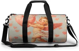 Valentines Angel Wings Vintage Gym Bag for Men Women Duffle Bags Travel Tote