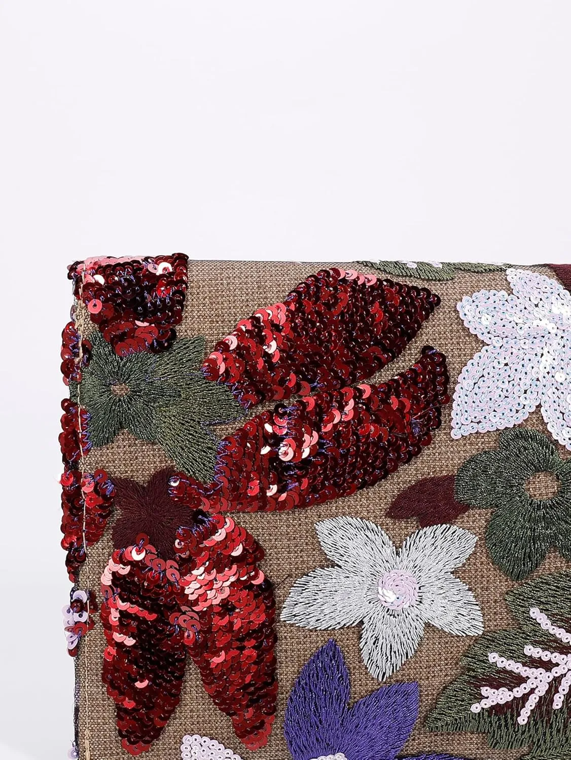 Verdusa Women's Floral Embroidery Sequin Evening Clutch Bags Party Purses