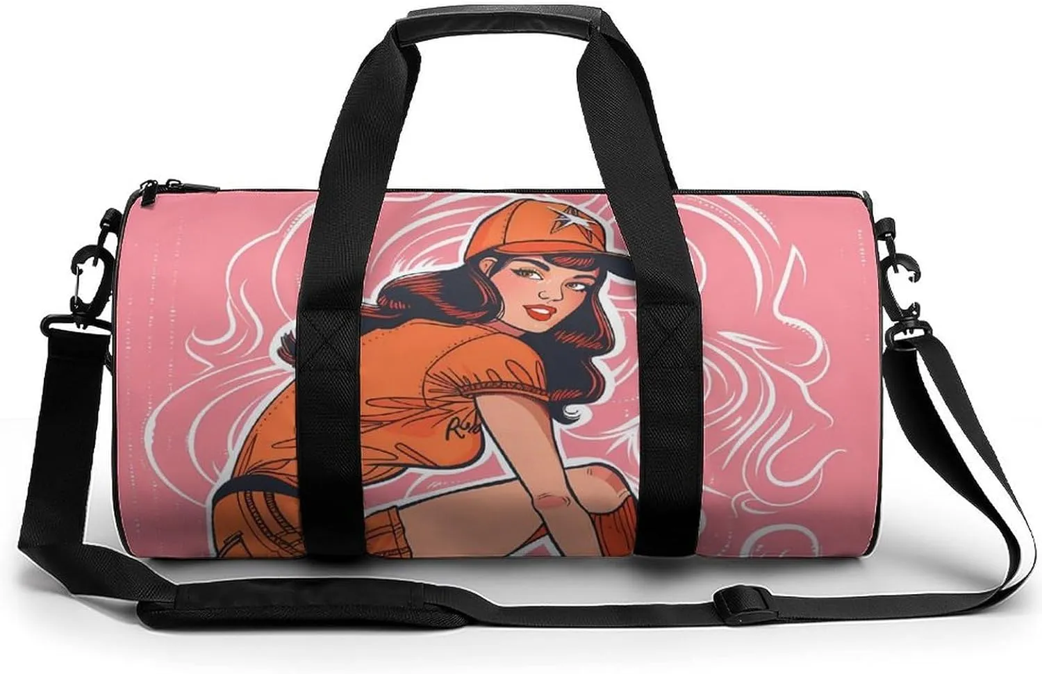 Vintage Baseball Girl 90s Gym Bag for Men Women Duffle Bags Travel Tote