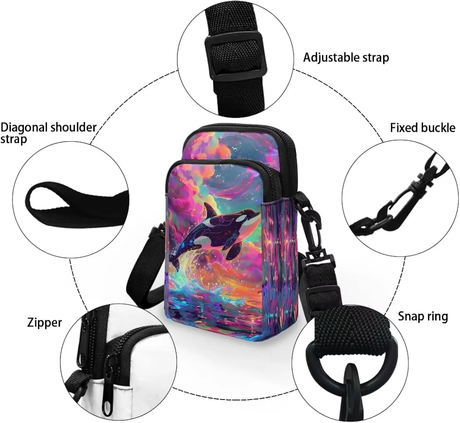 Womens Crossbody Bag Cell Phone Purse Wallet Small Shoulder Handbag Travel Sports Gym Bag