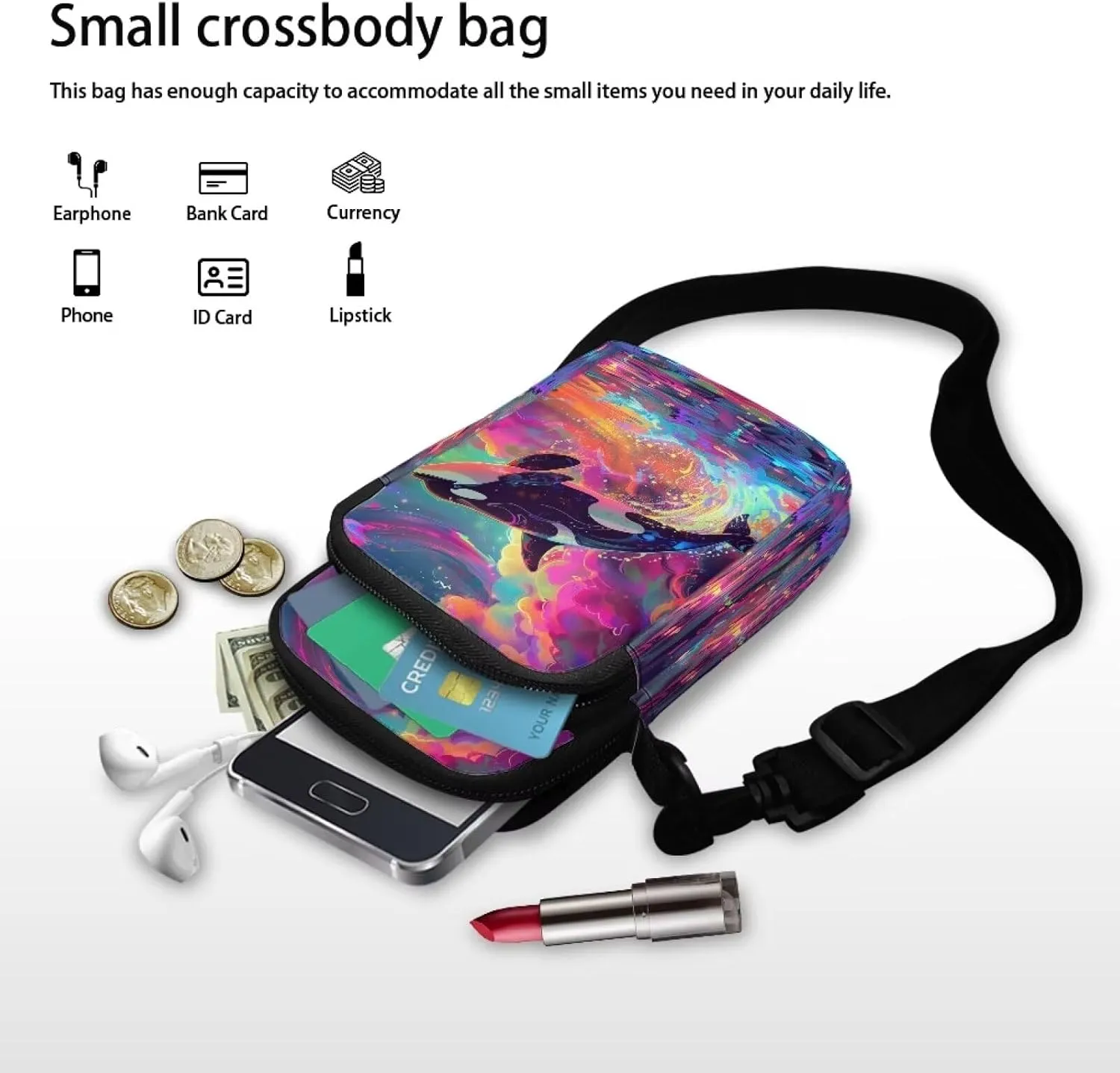 Womens Crossbody Bag Cell Phone Purse Wallet Small Shoulder Handbag Travel Sports Gym Bag
